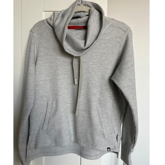 Marmot Women's Gray Waffle Knit Lorraine Funnel Neck Pullover, Size M, Like New - Picture 1 of 5